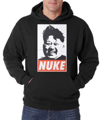 Youth Designz Herren Hoodie NUKE Pullover Logo Spruch Lustig Korea Kim Bomb Fun