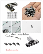 Double Barrel Crimping Sleeves Copper Tube Fishing Connector Crimp 0.8-2.2mm