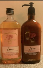 Bath  Body Works Love Rose Vanilla Aromatherapy Lotion Foam Body Wash Gift Set