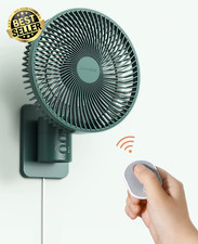 8.5" Oscillating Wall Mount Fan w/Remote,4 Speeds, Timer, Adjustable Tilt, Quiet
