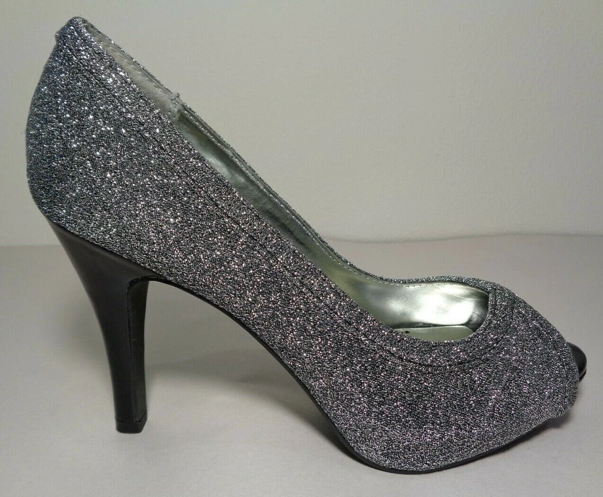 Pewter open hotsell toe heels