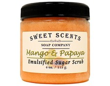 Mango  Papaya Sugar Scrub - Handmade Exfoliating Scrub Sweet Scents