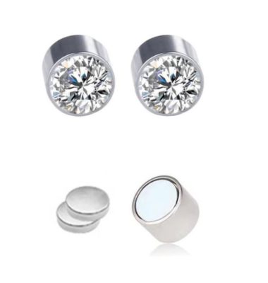 Naava Orecchini Da Uomo In Oro Bianco 9K Con Diamante - Foto 10