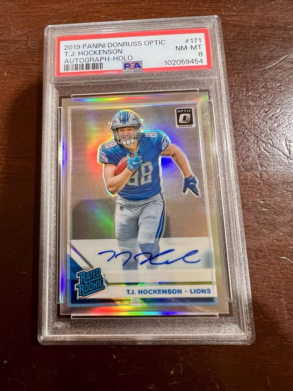 TJ Hockenson Panini Donruss Optic #171 Autograph-Holo