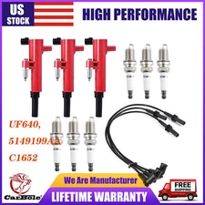 3 Ignition Coil & Wire Set & 6 Spark Plug for 2009-10 Dodge Ram 1500 3.7L UF640