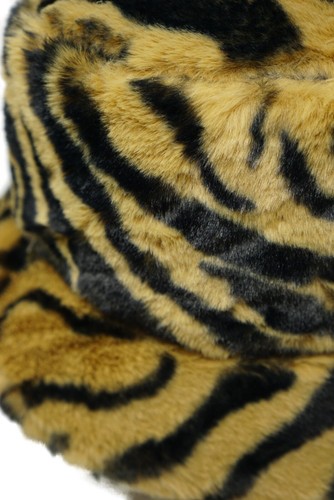 Olive & Pique Faux Fur Fuzzy *TIGER* 80's Bucket Hat, Fleece Lined for Warmth - Picture 3 of 6
