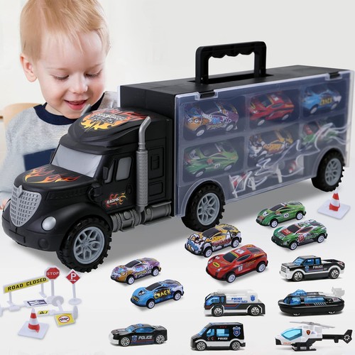 Toddler Toys for 3-4 Year Old BoysLarge Transport Cars Carrier Set Truck Toys...