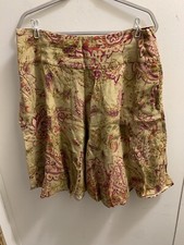 lauren ralph lauren Linen Skirt Multicolor Zip On Side 12 Waist 37  Length 25  