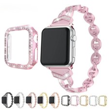 Bling iWatch Band Case Diamond Strap For Apple Watch Series 10 42mm/46mm