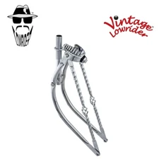 26" F&R Original Lowrider Bicycle Bent Springer Fork 1" W/Cage Bars Chrome