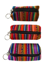Lot (3) Peruvian Handmade Coin Purse with Zipper - Monedero Of Peruvian Mantle