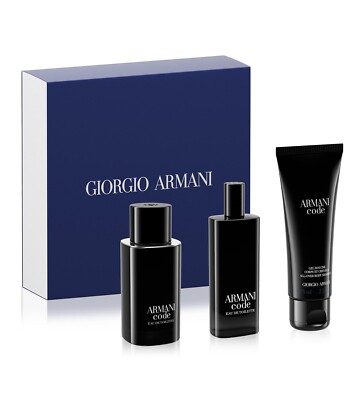 Men's 3-Pc. Armani Code Eau de Toilette Holiday Gift Set  2.5 & 0.5oz Perfumes