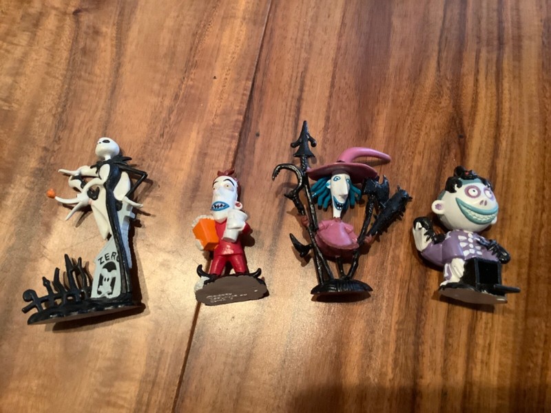 Set of 4 Nightmare Before Christmas figures Cake Topper Jack Lock Shock Barrel