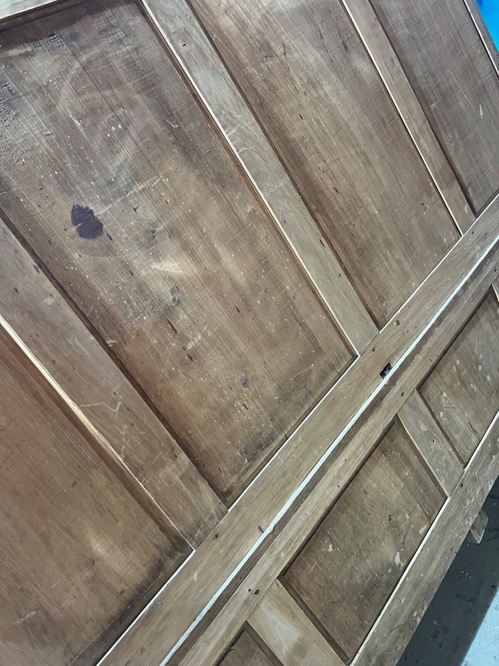 Large Victorian Glazed Pine Bookcase / Large Antique Pine Bookcase