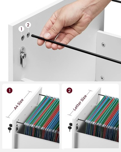 2-Drawer Vertical Filing Cabinet with Lock and Locks Lockable File Cabinet - Picture 34 of 36