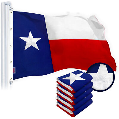 NEW G128 Texas Flag 5-Pack 10x15 FT Texan Lone Star Embroidered Spun Polyester
