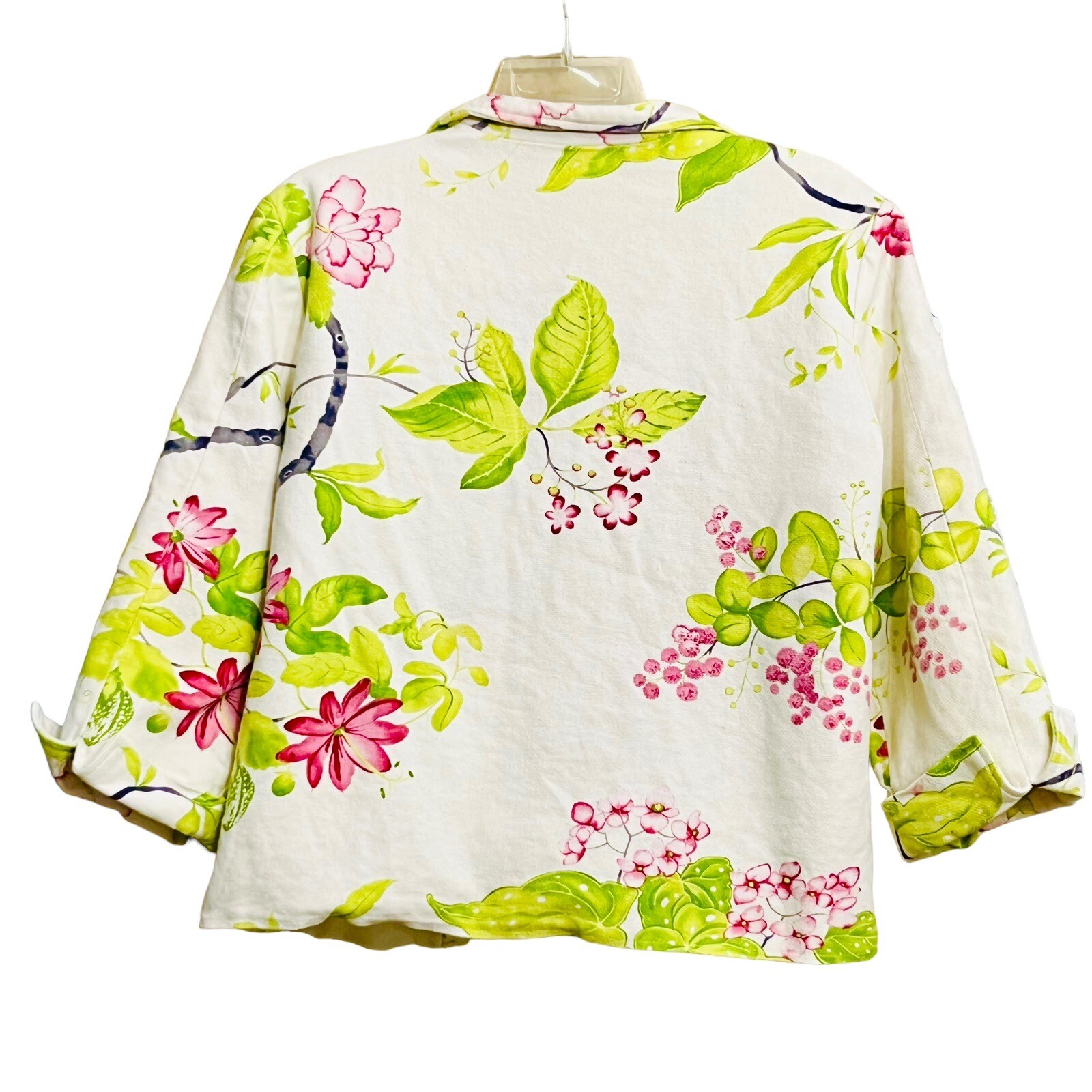 Giacca blazer floreale misto fodera pony dipinto unico USA taglia M