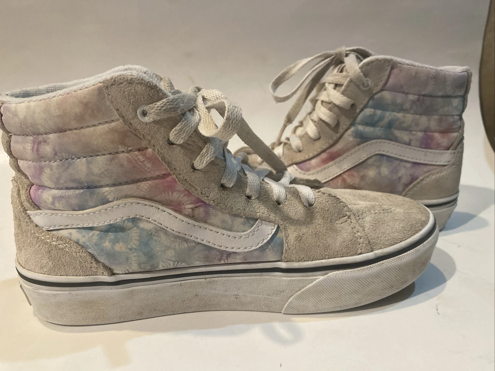 Sneakers alte Vans Filmore Missy taglia 4 tintura cravatta multicolore pelle scamosciata