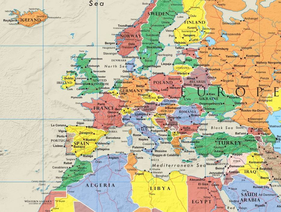 Pôster mural Swiftmaps mapa do mundo contemporâneo elite mapa de parede  - Imagem 4 de 4