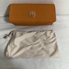 TORY BURCH Authentic Sunglass Case With Drawstring Pouch Gold Logo
