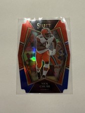 2021 Panini Select - Premier Level Nick Chubb #110 Red & Blue Prizm Die-Cut
