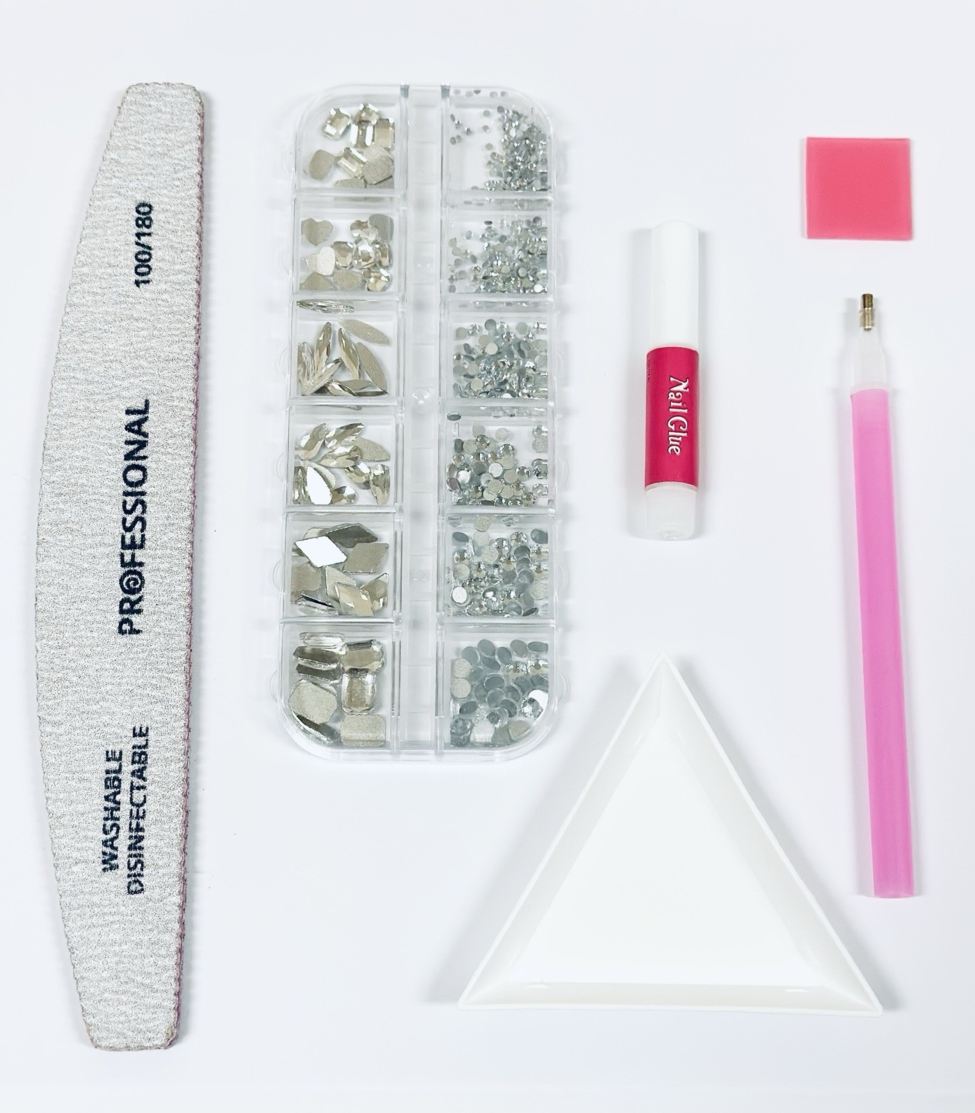 Crystal Nail Art Rhinestone Tool Kit For Manicure & Pedicure, Dotting Pen & Glue
