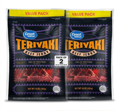 #ad 2 Pack Great Value Teriyaki Beef Jerky Value Pack 10 oz $19.22