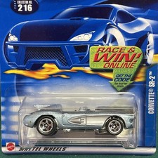 2002 Hot Wheels Collector #216 CORVETTE SR-2 Light Blue Brand New Collectible.