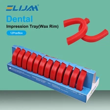 Dental U Shape Wax Rim Model Base Plate Wax Occlusal Wax Casting Bite Block 12pc