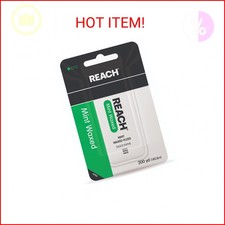 REACH Waxed Dental Floss, Mint, Plaque Remover for Teeth, Shred Resistant, Floss