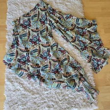 Moda International One Sleeve Top Tunnic  100% Silk Asymmetrical  y2k Size M