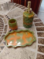 3pc Bath Set Bathroom Soap Dispenser, Toothbrush Holder  Soap Dish