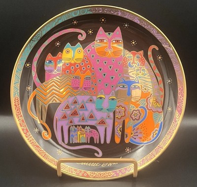 Fabulous Felines Plate By Artist Laurel Burch Franklin Mint Heirloom Collection