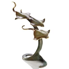 SPI Brass Triple Stingrays Statue
