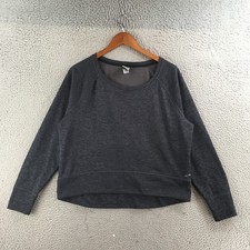 Champion Sweatshirt Womens L Duo Dry Heather Gray Crewneck Cropped Athletic