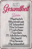 Schild Blech 20X30Cm - Made In Germany - Spruch Rezept Gesundheit Zutaten Metall