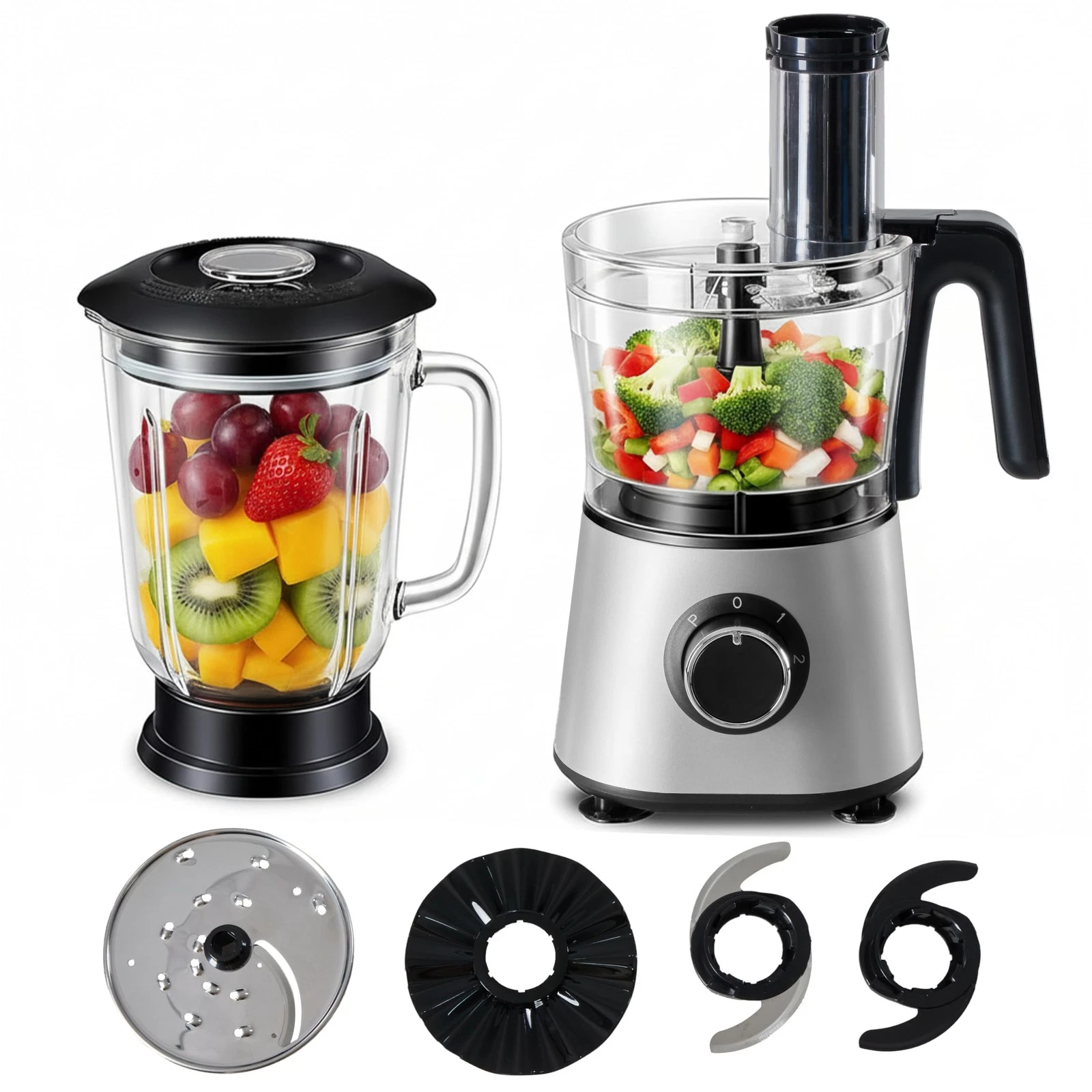 Food Processor Blender Combo, 300W Electric Food Processor for Slicing, Dough
Opens in a new window
