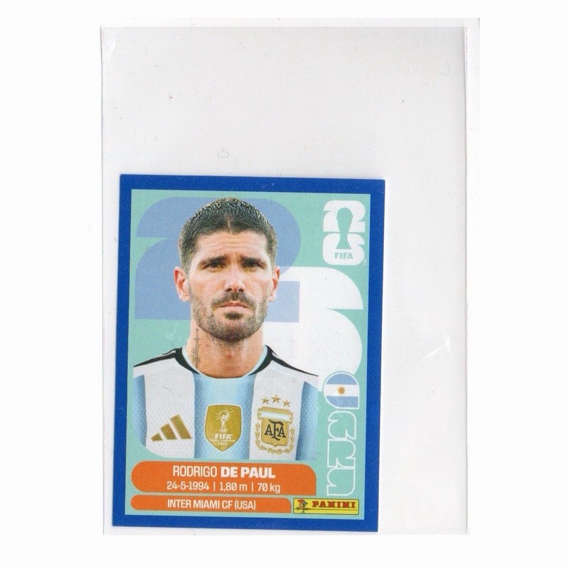 Panini FIFA World Cup 2026 Rodrigo De Paul Argentina Portrait Sticker ARG 10