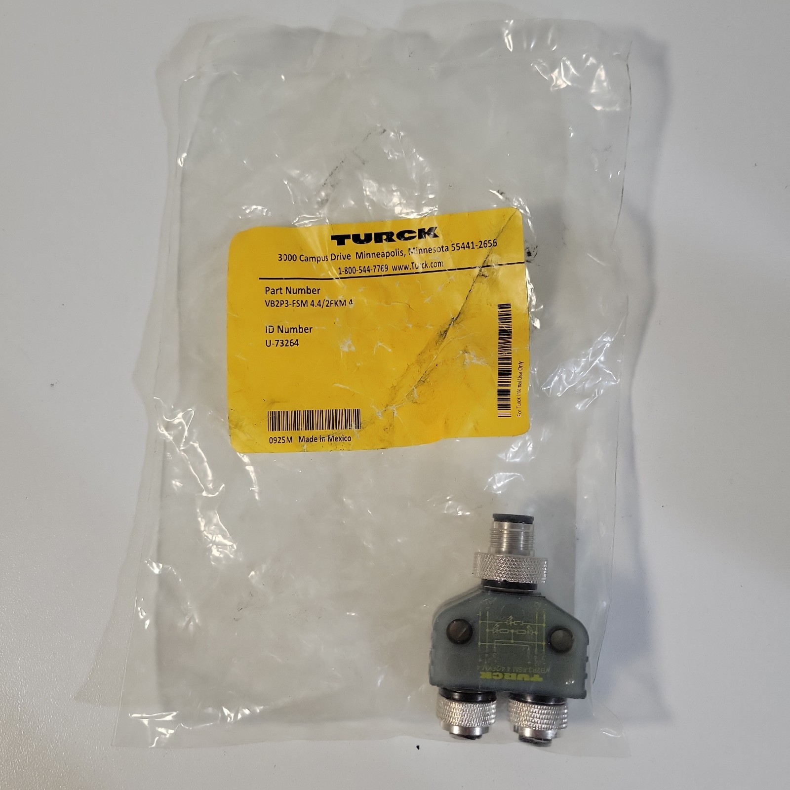 New TURCK VB2P3-FSM 4.4/2FKM 4 VB2P3FSM442FKM4 Branch Splitter Connector