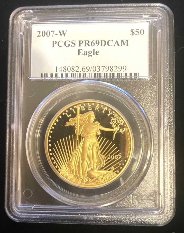 2007-W Gold Eagle Set of 4 $50 $25 $10 $5 PCGS PR69 DCAM - Image 3 of 4