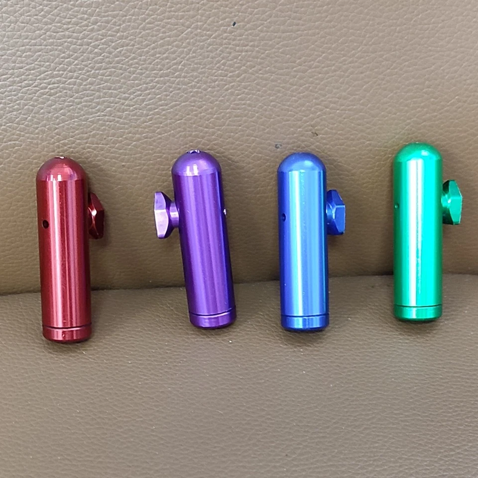 2Pcs Metal Bullet Dispenser Spice Bottle Men Gift Storage Box Snuff Mixed Color - Image 2 of 4