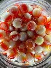 10x 5/8" Jabo Classics Marbles Lot White, Red, Orange UV Reactive
