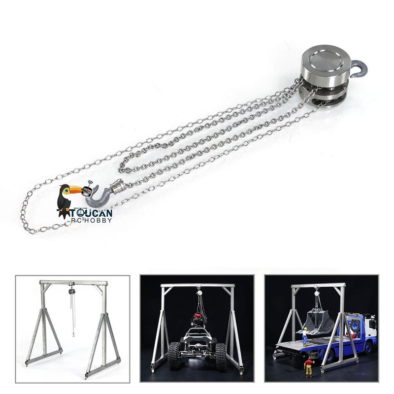 JDM Metal Chain Block Hoist for 1/10 RC Crane RC Tractor Truck Car Spare Part