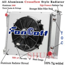 3 Row Radiator Shroud Fan Fit 1985-1993 Chevy GMC C/G/K/R/V 10 20 30 1500 2500