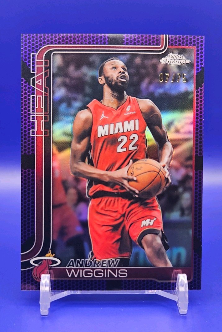 ANDREW WIGGINS 2025-26 TOPPS CHROME UPDATE PURPLE BASKETBALL REFRACTOR /75 Q5752