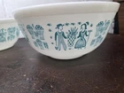 Set Of 3 Amish Butterprint Pyrex Mixing Bowls 6"  7"  9"