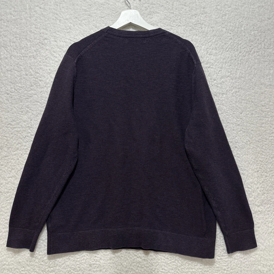 Suéter de trapo Banana Republic orgánico SLUB algodón púrpura cuello redondo talla XL Foto 2 de 4