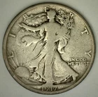 1917 S Reverse Half Dollar Silver Walking Liberty Very Good 50-Cents 50c VG Coin