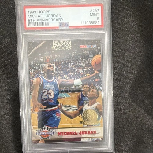 Hoops 1993 NBA Michael Jordan #257 Fifth Anniversary PSA 9 Basketball Card