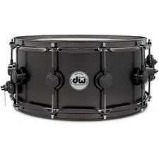 DW Collectors Series Satin Black Over Brass Snare Drum w/BN Hardware 14 x 6.5 in